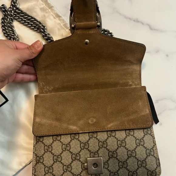 Gucci GG Monogram Mini Dionysus Shoulder Bag Taupe - Picture 4 of 11